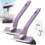 Multi-Function Rotating Crevice Cleaning Brush, 360° Rotating No Dead Corners Crevice Gap Brush Hard Bristle Crevice Gap Cleaning Brush, Household Cleaning Tool for Kitchen Bathroom (2, Purple)