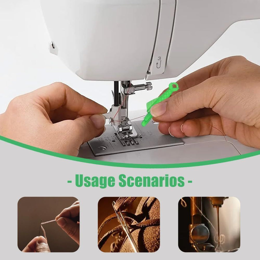 Automatic Sewing Needle Threader, Fish Type Quick Needle Threaders for Hand Sewing, Sewing Machine Needle Threader Tools, Sewing Supplies - Designed for Sewing Lovers Alike (green-3pcs)