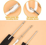 DIY Rope Threader Clip, Metal Easy Pull Drawstring Threader Tool with Tweezer Sewing Tool for Drawstring Replacement for Hoodies, Pants, Shorts, Sewing Supplies Accessories (2)