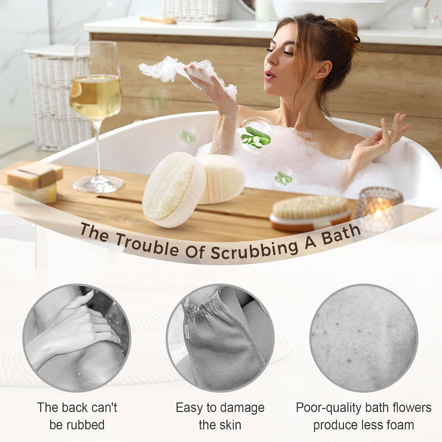 2025 Natural Loofah Sponge - Exfoliating Body Scrubber for Shower, Eco-Friendly Loofah for Men & Women (1pcs)