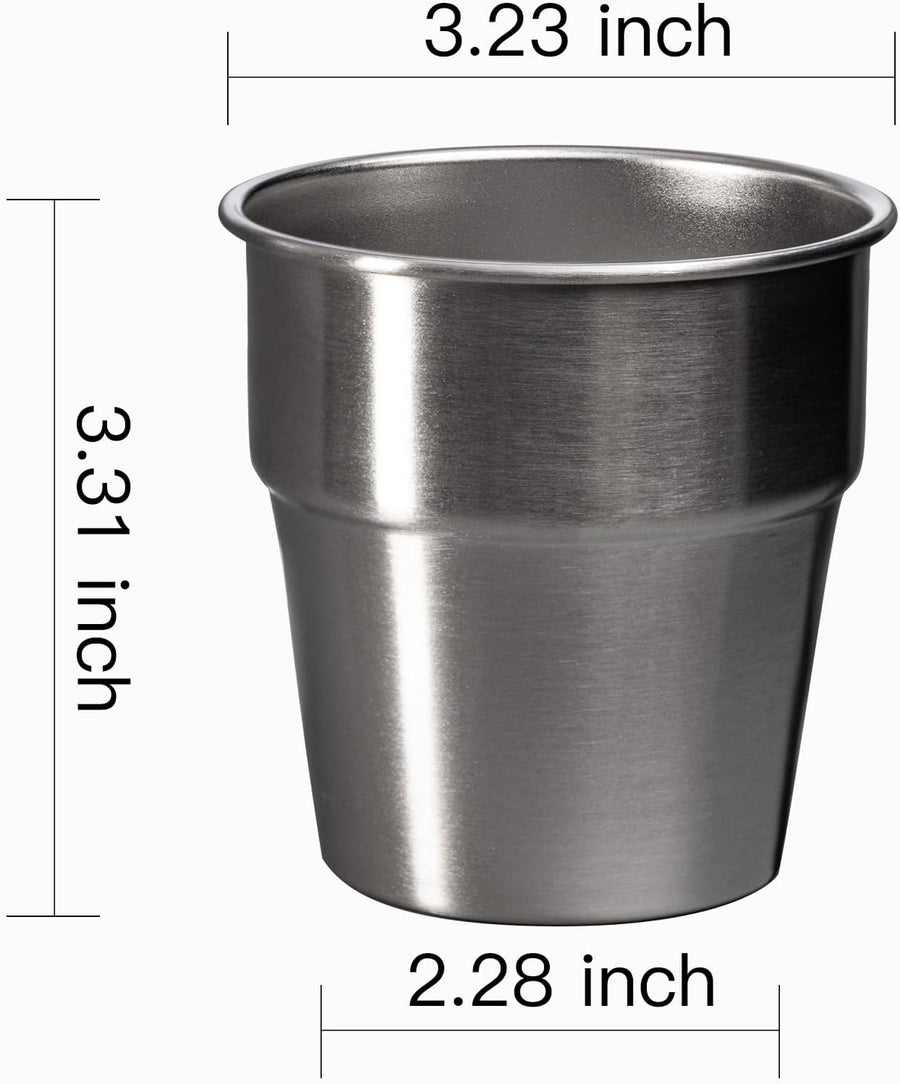 Camping Cups - Stainless Steel, 4 Pack, Unbreakable Metal Cups for Drinking, Stackable for Easy Storage - Durable Outdoor Drinkware for Camping, Hiking, and Traveling