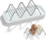 Shower Soap Shampoo Bar Holder, Stainless Steel Self Draining Bathroom Soap Dish Holder with Water Tray, Shower Caddy for Shampoo Bars, Conditioner Bars & Soap (7.4"×3.2")
