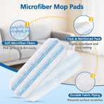 6 Pack H2prO Mop Pads Compatible with O Ceda H2PrO Flat Mop System, 100% Microfiber Mop Head Replacements, Washable and Reusable for H2prO Mop Refills, White