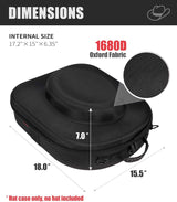 Hat Box for Travel - Crush Proof Cowboy Hat Holder Storage, Hard Travel Hat Carrier Case for Cowboy, Panama & Tweed Hats - Carrying Handle, Luggage Straps & Shoulder - Large