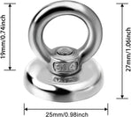 Magnetic Hooks Heavy Duty 10 Pack, 60 lbs Pulling Force Rare Earth Magnets with Countersunk Hole Eyebolt, Neodymium Magnet Hooks Heavy Duty for Home, Workplace, Garage, Kitchen and Office