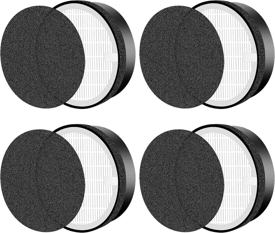 for LEVOIT LV-H132 Replacement Filters, Compatible with  LV-H132 3-in-1 Nylon Pre-Filter, High-Efficiency Activated Carbon True Filters, Part LV-H132-RF, 4 Pack