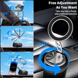 Car Phone Holder for Magsafe, 360° Adjustable Foldable Car Mount [108LBS Strongest Suction & 2800gf Magnetic] Portable for Car/Gym/Mirror Mount/Daily Stand for iPhone and All Smartphones, Black - Top-Down View