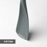 Silicone Spatula Spoon, Great for Both Cooking and Serving Durable BPA-Free Matte Black Silicone, Seamless Design, Safe for Nonstick Cooking Surfaces, 2-Pcs, Gray - Side View
