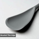 Silicone Spatula Spoon, Great for Both Cooking and Serving Durable BPA-Free Matte Black Silicone, Seamless Design, Safe for Nonstick Cooking Surfaces, 2-Pcs, Gray - Top-Down View