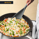 Silicone Spatula Spoon, Great for Both Cooking and Serving Durable BPA-Free Matte Black Silicone, Seamless Design, Safe for Nonstick Cooking Surfaces, 2-Pcs, Gray - 45-Degree Angle