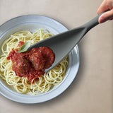 Silicone Spatula Spoon, Great for Both Cooking and Serving Durable BPA-Free Matte Black Silicone, Seamless Design, Safe for Nonstick Cooking Surfaces, 2-Pcs, Gray - Rear View