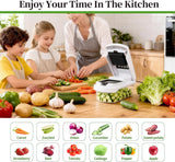 18-in-1 Vegetable Chopper Mandoline Slicer for Kitchen, Food Chopper with Container, Veggie Cutter, Onion Mincer Tomato Dicer, Fruit Slicer Spiralizer, Cheese Grater, Kitchen Gadgets House Essentials - Front View
