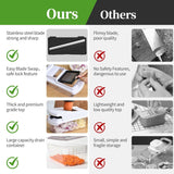 18-in-1 Vegetable Chopper Mandoline Slicer for Kitchen, Food Chopper with Container, Veggie Cutter, Onion Mincer Tomato Dicer, Fruit Slicer Spiralizer, Cheese Grater, Kitchen Gadgets House Essentials - Close-Up Angle