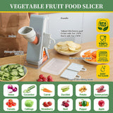 Safe Mandoline Slicer for Kitchen, 4-In-1 Chopper Vegetable Cutter, Mandolin Julienne Slicers for Fruits and Vegetables, Potato Cutter for Fries, Kitchen Gadgets and House Essentials - Side View