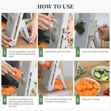Safe Mandoline Slicer for Kitchen, 4-In-1 Chopper Vegetable Cutter, Mandolin Julienne Slicers for Fruits and Vegetables, Potato Cutter for Fries, Kitchen Gadgets and House Essentials - 45-Degree Angle