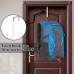 4 Pack Over The Door Hooks, Fits Doors Less Than 1.4in Thick, White Rubber Surface Prevent Scratch Door Hanger Hooks for Bathroom, Living Room, Kitchen, Hanging Clothes, Towels, Bags