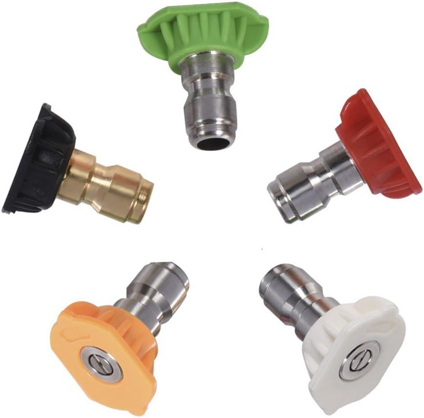 Pressure Washer Nozzle Tips Multiple Degrees, 1/4 INCH (2.5 GPM)