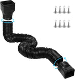 11.5ft Long Gutter Downspout Extensions Flexible, 4" Diameter Drain Downspout Extender, Down Spout Drain Extender for Rainwater Drainage, Extendable from 2.6ft to 11.5ft(Black)
