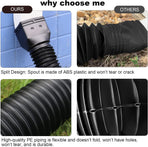 11.5ft Long Gutter Downspout Extensions Flexible, 4" Diameter Drain Downspout Extender, Down Spout Drain Extender for Rainwater Drainage, Extendable from 2.6ft to 11.5ft(Black)