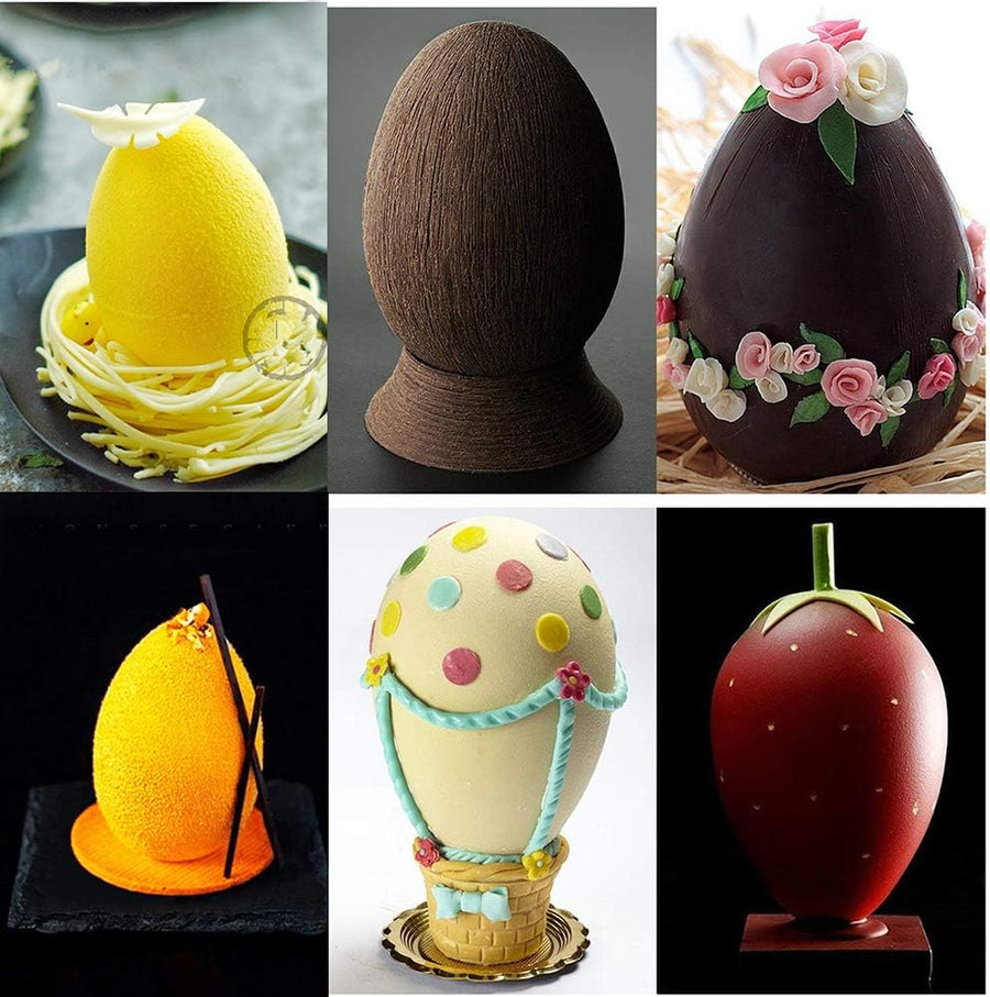 Easter Egg Silicone Mold for Baking Chocolate Easter Eggs, Mousse Cake, Jello, CheeseCake, Ice Cream, Dessert, Cake Decoration Mold (8-Cavity)