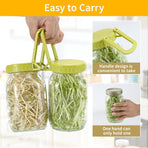 Sprouting Kit for Wide Mouth Mason Jars, 2-Pack BPA-Free One-Piece Sprouting Lids with Built-In Stand, Seed Germination Jar Sprouter Lid, Fits Wide Mouth Jars (3.38"/86mm)