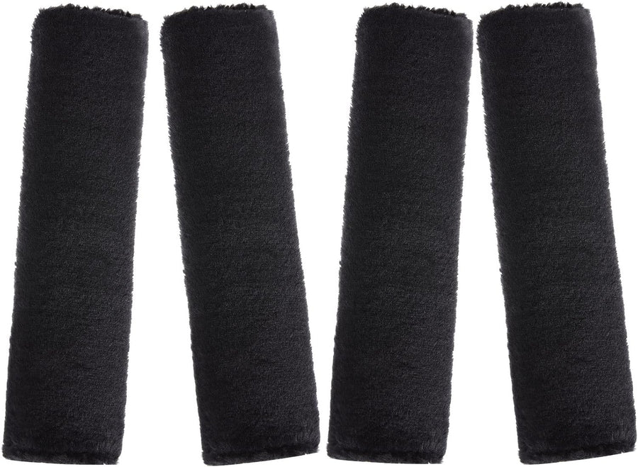 4 Pack Faux Sheepskin Car Seat Belt Pads Seatbelt Protector Soft Seat Belt Shoulder Strap Cover Comfort Harness Pad(Black, 9.9 Inch)