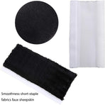 4 Pack Faux Sheepskin Car Seat Belt Pads Seatbelt Protector Soft Seat Belt Shoulder Strap Cover Comfort Harness Pad(Black, 9.9 Inch)