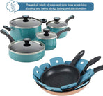 Pot Pan Protectors, Set of 12 and 4 Different Sizes, Larger & Thicker Cyan Pan Protector Pads, Pan Pot Separator Pads for Stacking and Protecting Your Cookware