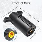 7 Way Trailer Plug (2 Pack), 12V 7 Pin Trailer Wiring Replacement Plug, 7 Point Round RV-Style Trailer Light Connector Towing Wiring Harness Connector for RV, Boat, and Trailers