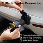 7 Way Trailer Plug (2 Pack), 12V 7 Pin Trailer Wiring Replacement Plug, 7 Point Round RV-Style Trailer Light Connector Towing Wiring Harness Connector for RV, Boat, and Trailers