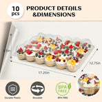 24 Count x 10 Sets Plastic Cupcake Containers, Durable and BPA-Free Cupcake Holder with Lid for Easy Transport Storage, Stackable Clear Cupcake Carriers, Reusable Dessert Boxes