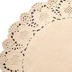 Paper Placemats - 12-Inch Round, Brown, 250 Count - Disposable Placemats & Lace Doilies - Paper Chargers for Dinner Plates - Tea Party Decorations & Wedding Table Decor
