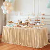 2 Pack Champagne Rectangle Table Clothes for 6 Foot Tables, Polyester Fitted Tablecloths 6t Stretch Table Cover for Wedding, Birthday, Parties, Trade Show, Craft Show