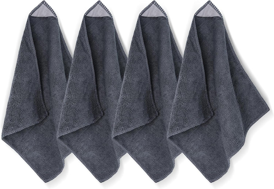 4 Pack Magnetic Microfiber Cleaning Cloth, Dry Erase Erasers Cleaner for Whiteboards, Blackboards, Chalkboards, Glassboards, Home, Office, School, Gray, 10'' x 9.25''