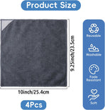4 Pack Magnetic Microfiber Cleaning Cloth, Dry Erase Erasers Cleaner for Whiteboards, Blackboards, Chalkboards, Glassboards, Home, Office, School, Gray, 10'' x 9.25''