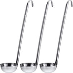 Stainless Steel Ladle Soup Handle Ladle with Pouring Rim for Kitchen Cooking Soup Sauce