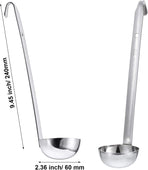 Stainless Steel Ladle Soup Handle Ladle with Pouring Rim for Kitchen Cooking Soup Sauce