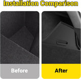 New 2025 2026 Model Y Juniper Rear Trunk Storage Bins with Lids 2PCS Refresh Model Y Rear Trunk Storage Box TPE Waterproof Trunk Organizer for Model Y Juniper Interior Accessories - Front View