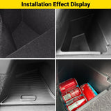 New 2025 2026 Model Y Juniper Rear Trunk Storage Bins with Lids 2PCS Refresh Model Y Rear Trunk Storage Box TPE Waterproof Trunk Organizer for Model Y Juniper Interior Accessories - Side View