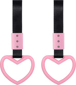 2 Pieces Heart Shaped Car Handle Straps Drift Charm Rear Bumper Warning Ring Decor Subway Bus Broken Heart Handle for Car Interior(Light Pink)