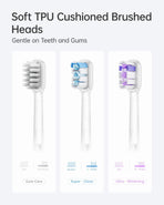 Cushioned Toothbrush Heads 6 Pack, New 2025 Version Replacement Heads Compatible with Wave/Wave Special Electric Toothbrush (Super-Clean)