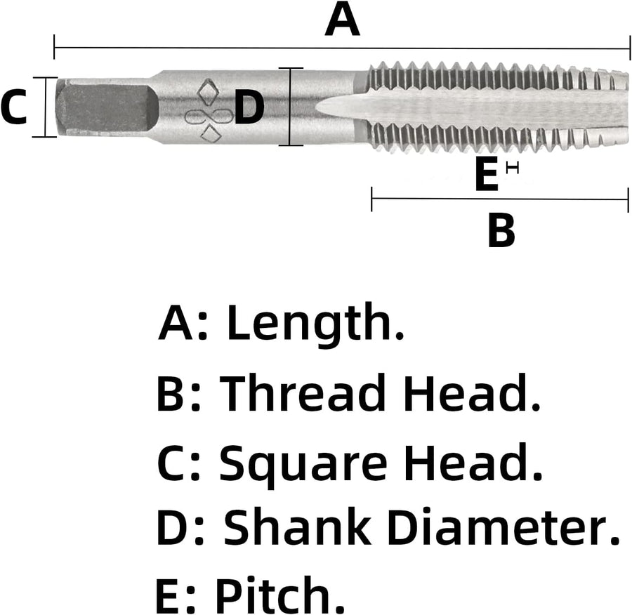 M10 X 1.5 Metric Hand Tap, Right Hand M10 X 1.5mm Threading Hand Tap 1Pair