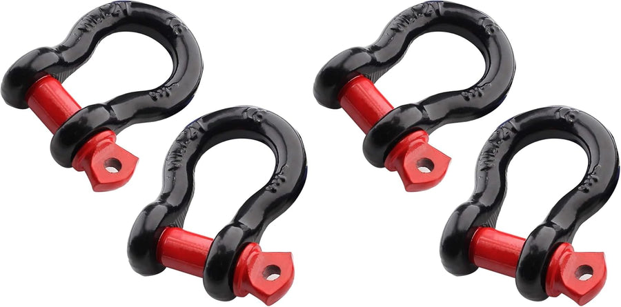 2Pcs 1/2 Inch D Ring Shackle, D Shackle Rugged 12 Ton(26,455 lbs) Maximum Break Strength, 2 Ton (4409 Lbs) Capacity (Pack of 2)