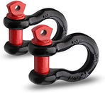 2Pcs 1/2 Inch D Ring Shackle, D Shackle Rugged 12 Ton(26,455 lbs) Maximum Break Strength, 2 Ton (4409 Lbs) Capacity (Pack of 2)