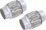 2PCS Exhaust Flex Pipe Stainless Steel Double Braid 1.75" x 4" w/Ends 4" Long