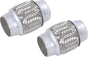 2PCS Exhaust Flex Pipe Stainless Steel Double Braid 1.75" x 4" w/Ends 4" Long