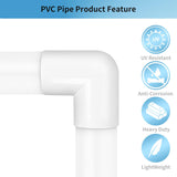 10 Pack 3/4" 90 Degree PVC Elbow Fittings, LESSO PVC Pipe Furniture Grade 2-Way Right Angle Connectors for DIY Shelves, Greenhouse, Sheds and Pipe Structures, SCH40 White