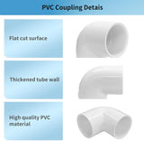 10 Pack 3/4" 90 Degree PVC Elbow Fittings, LESSO PVC Pipe Furniture Grade 2-Way Right Angle Connectors for DIY Shelves, Greenhouse, Sheds and Pipe Structures, SCH40 White