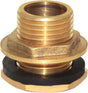 1" Male And No Female Inside Soild Brass Water Tank Connector Bulkhead Tank Fitting With Rubber Ring Stablizing