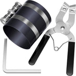 Piston Ring Compressor Tool,Car Engine Piston Ring Installer Removal Kit，Adjustable Sizes From 2-1/8 Inches To 7 Inches (53mm - 175mm) with Piston Installer Plier